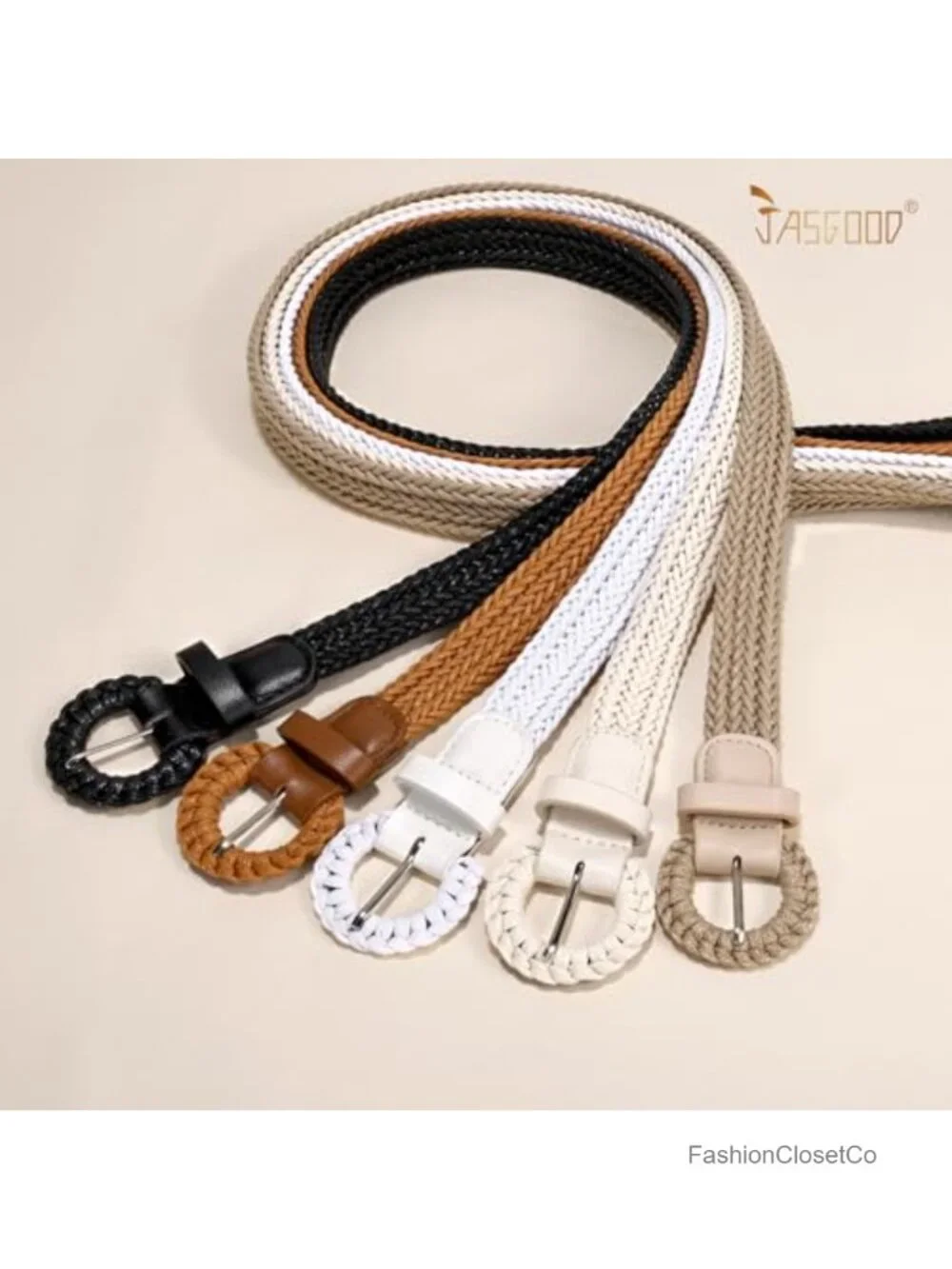 Women's Boho Braided Woven Belt Straw Raffia Waist Strap
